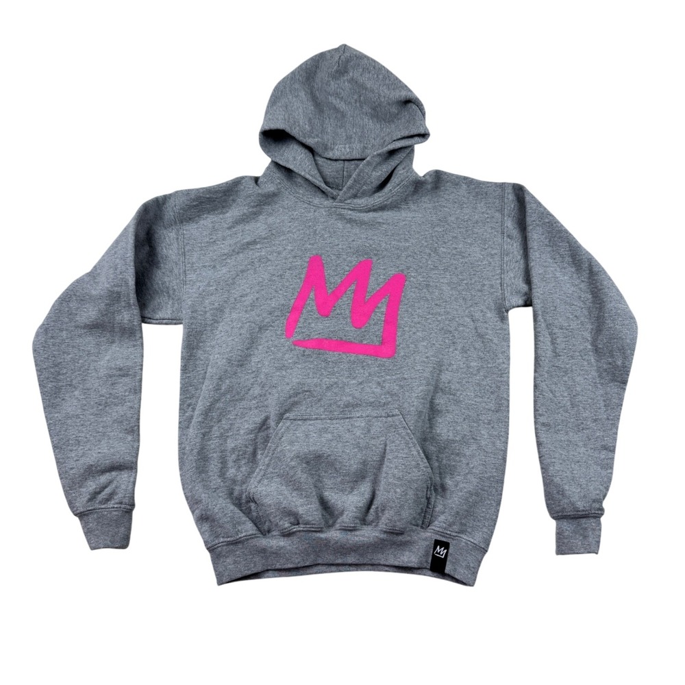Mammoth Mountain Crown Hoodie Women's XL Gray Pink‎ Graphic Pullover Sweatshirt